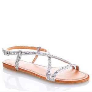 Silver Glitter Sandals